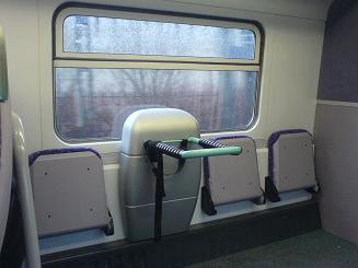Sometimes a special space is provided to carry bikes on trains